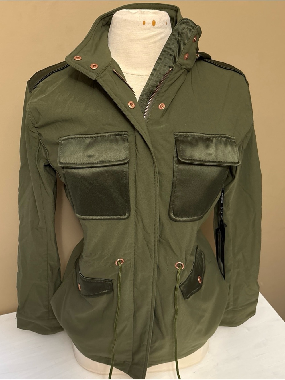 Anatomie Courtney Women's small mid weight Olive Green Utility Jacket New